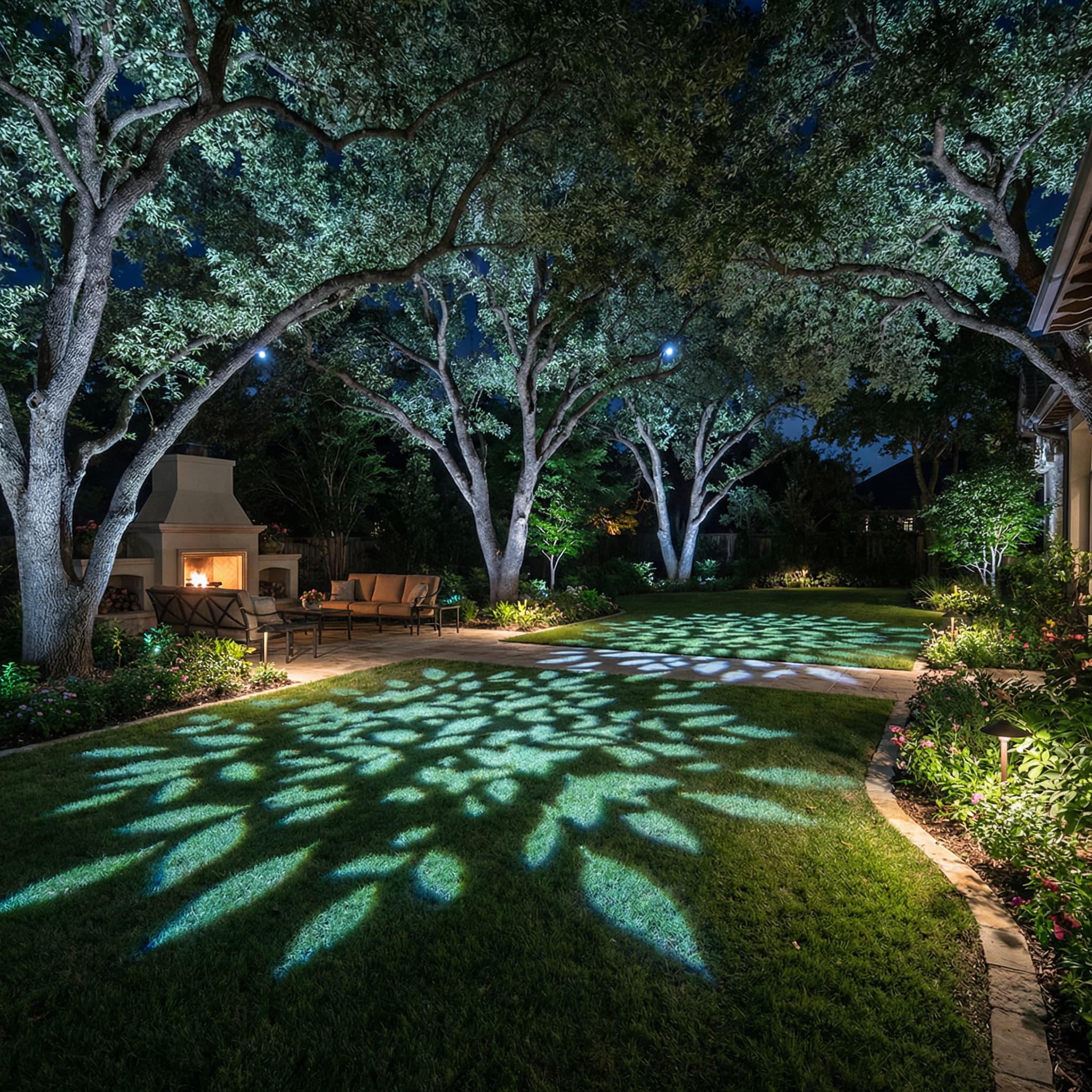 Magical moonlighting effect through tree canopy